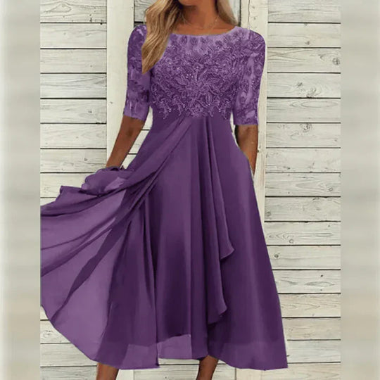 Midikleid aus Spitze und Chiffon - Vittorelli