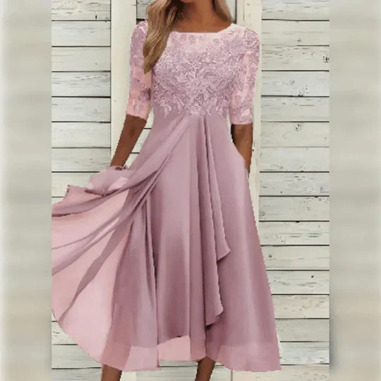 Midikleid aus Spitze und Chiffon - Vittorelli