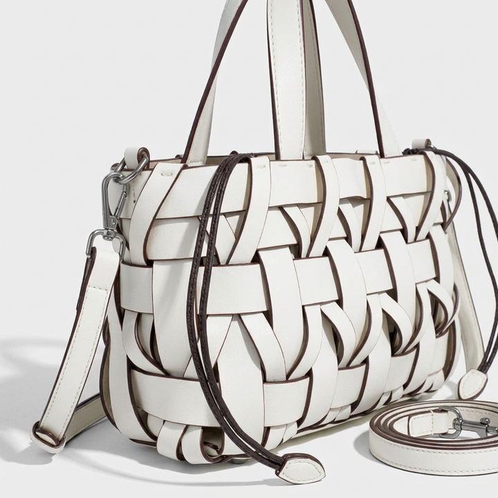 Nord Taschen | Gewebte vegane Leder-Schultertasche, Oberer Griff