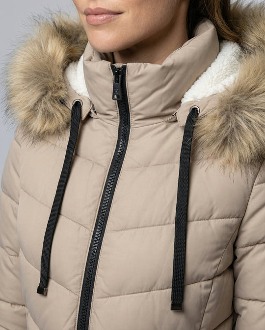 Daunenjacke Damen Fellkragen