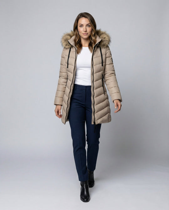 Daunenjacke Damen Fellkragen