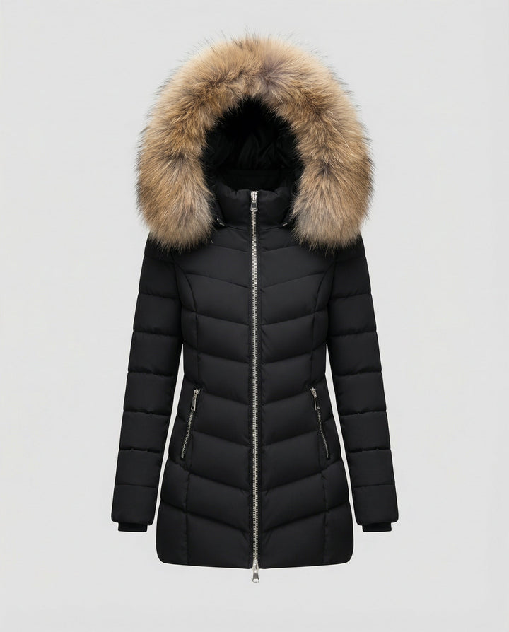 Daunenjacke Damen Fellkragen