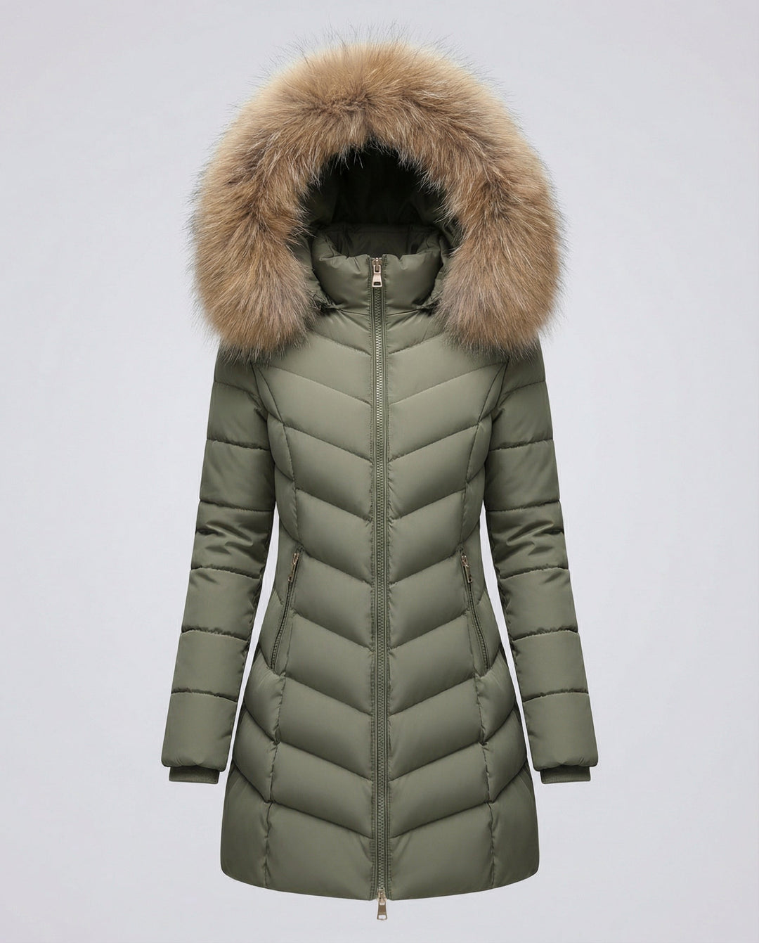 Daunenjacke Damen Fellkragen