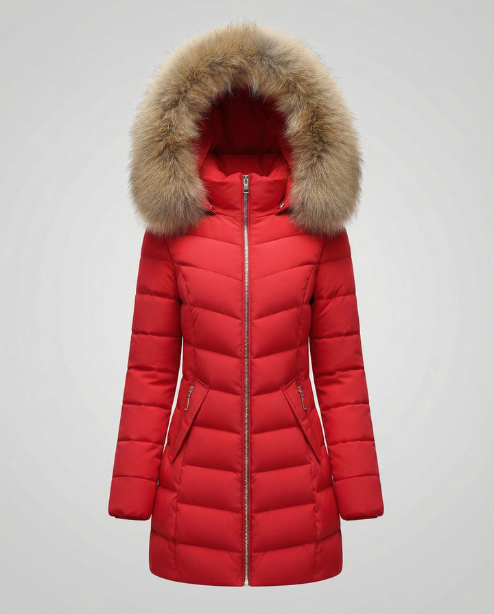 Daunenjacke Damen Fellkragen