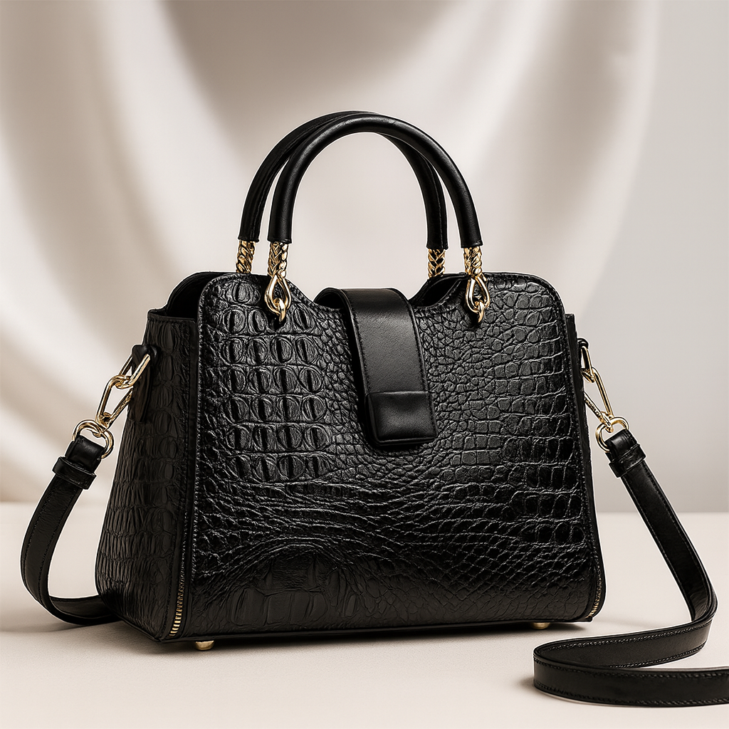 Nord Taschen | Krokodil-Prägung Top-Handle Handtasche für Frauen