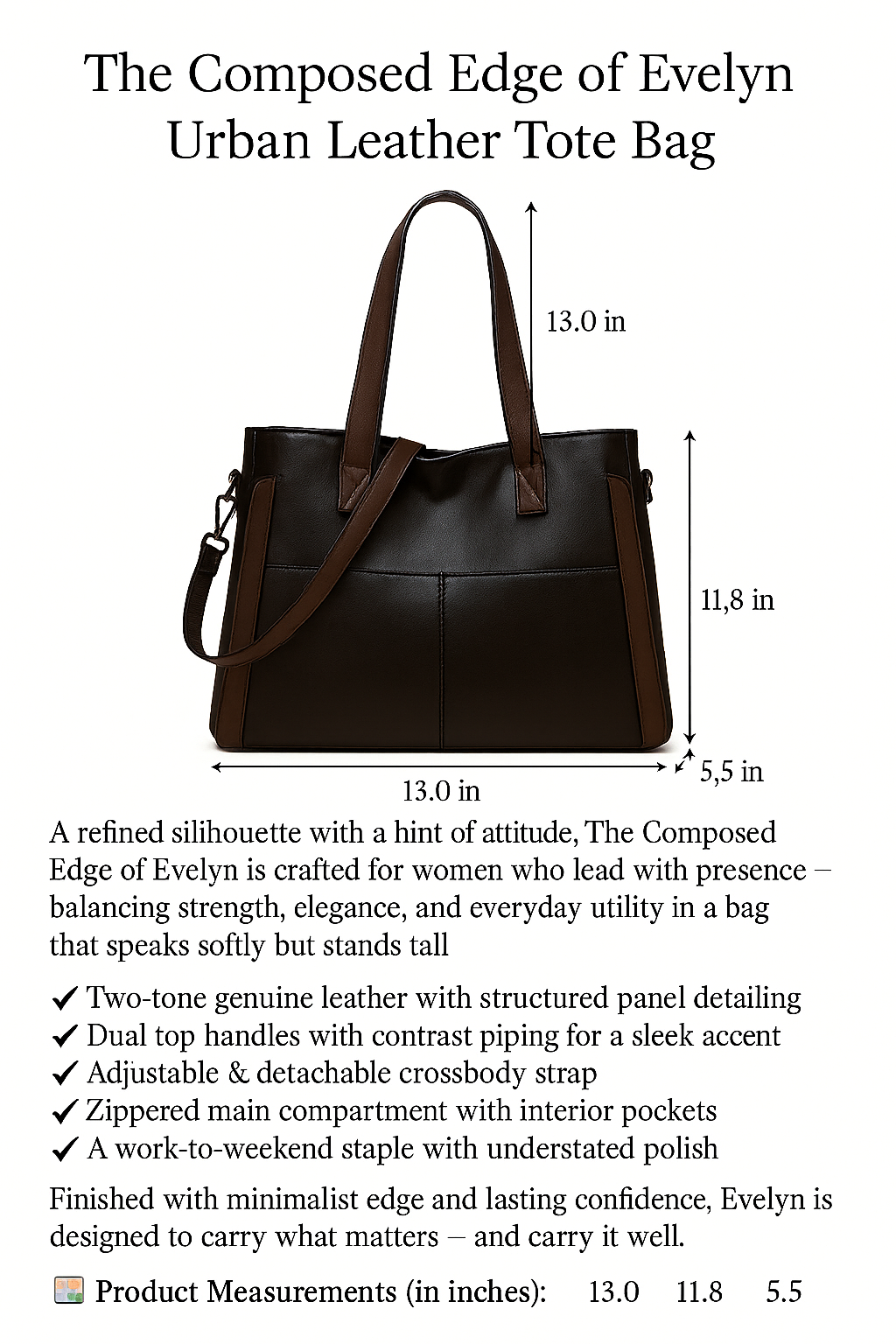 Nord Taschen | Composed Edge of Evelyn - Strukturierte Leder-Handtasche