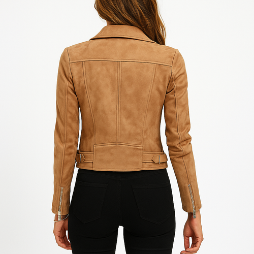 Stylische Leder Bikerjacke