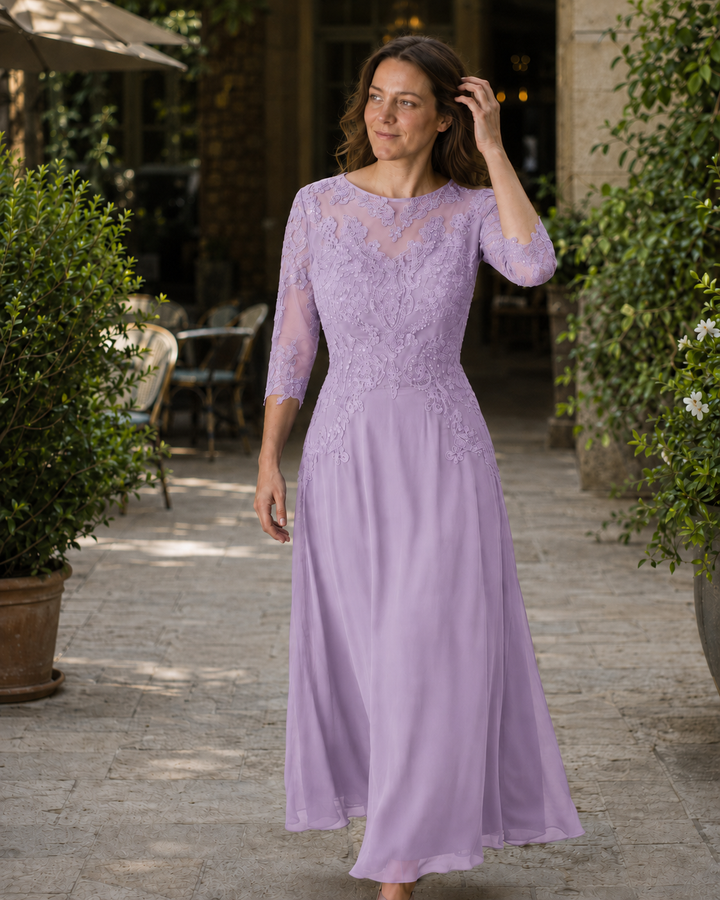 Nord Taschen Damen Abendkleid mit Spitzenoberteil und fließendem Rock