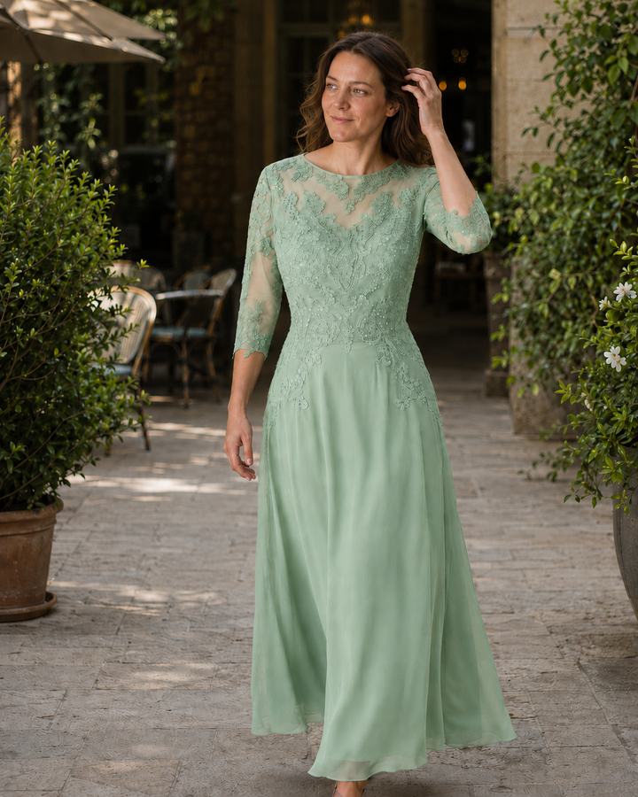 Nord Taschen Damen Abendkleid mit Spitzenoberteil und fließendem Rock