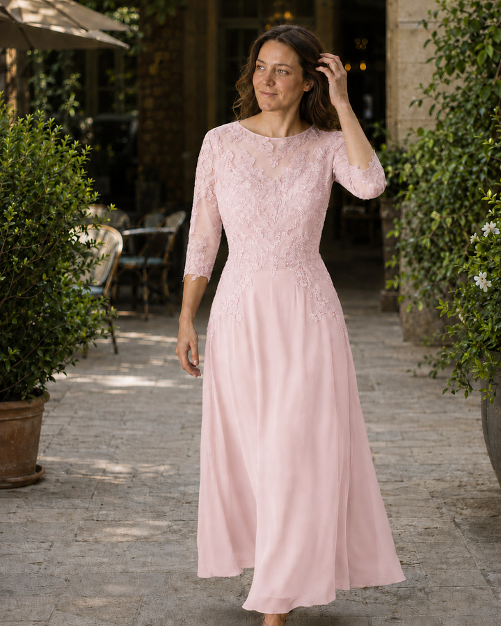 Nord Taschen Damen Abendkleid mit Spitzenoberteil und fließendem Rock