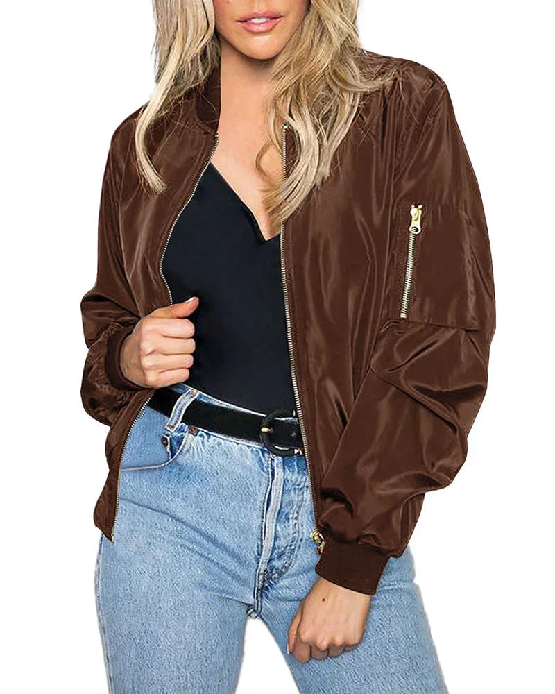 Klassische und Elegante Bomberjacke mit Taschen, Perfekt für Alle Anlässe