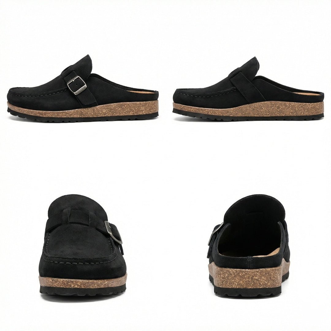 Clogs - Damen Retro Wildleder Slip-On Mule - Vittorelli