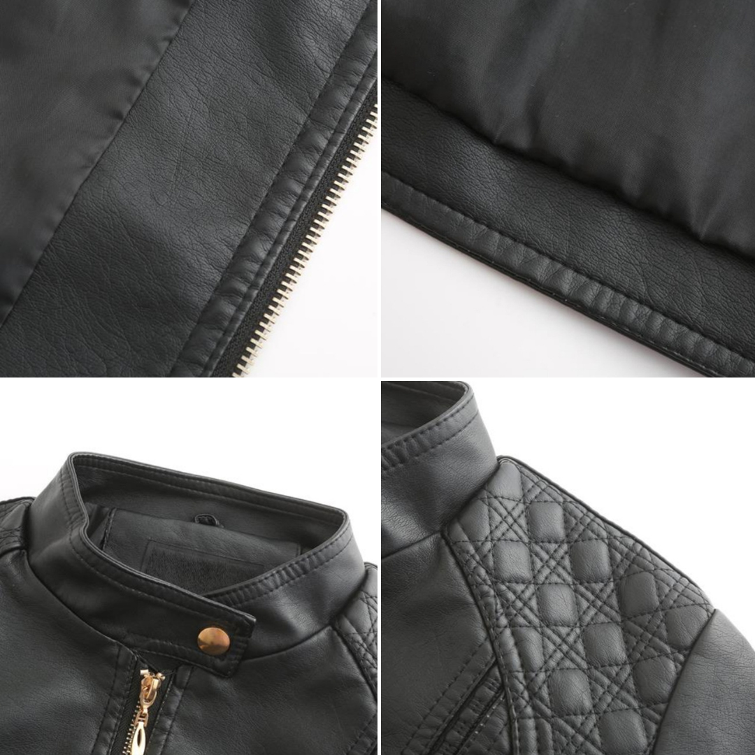 Elegante Lederjacke Mit Modernem Schnitt