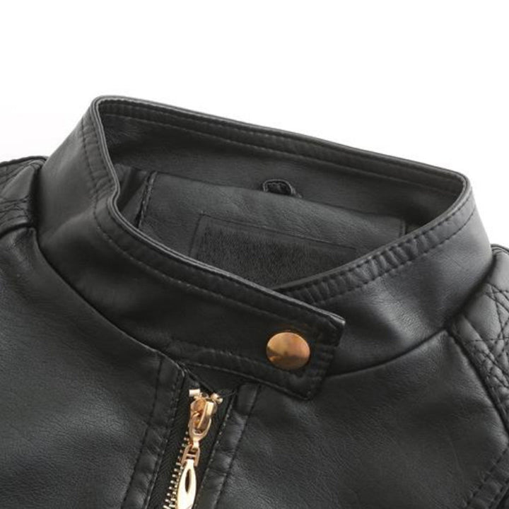 Elegante Lederjacke Mit Modernem Schnitt