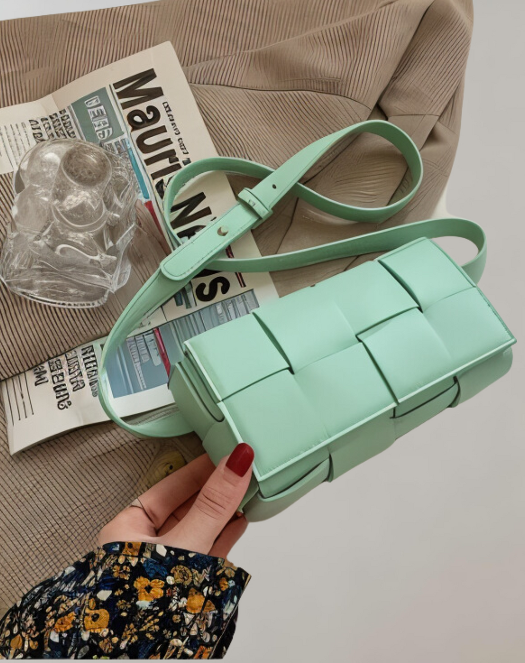 GNord Taschenlockte Umhängetasche Vegan Leder Damen Geflochtene Tasche Frauen