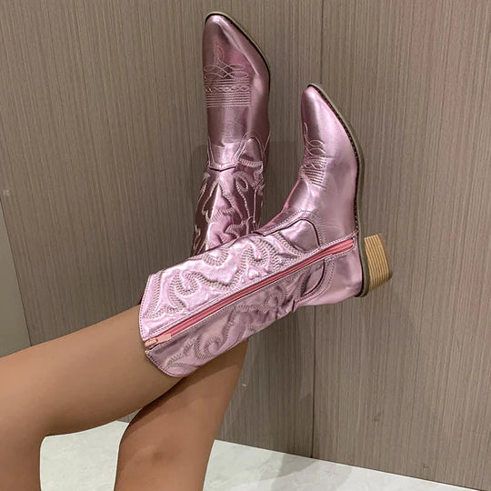 Cowgirl-Stiefel - Western - Blockabsatz - Cowboy-Stiefel - Damenstiefel