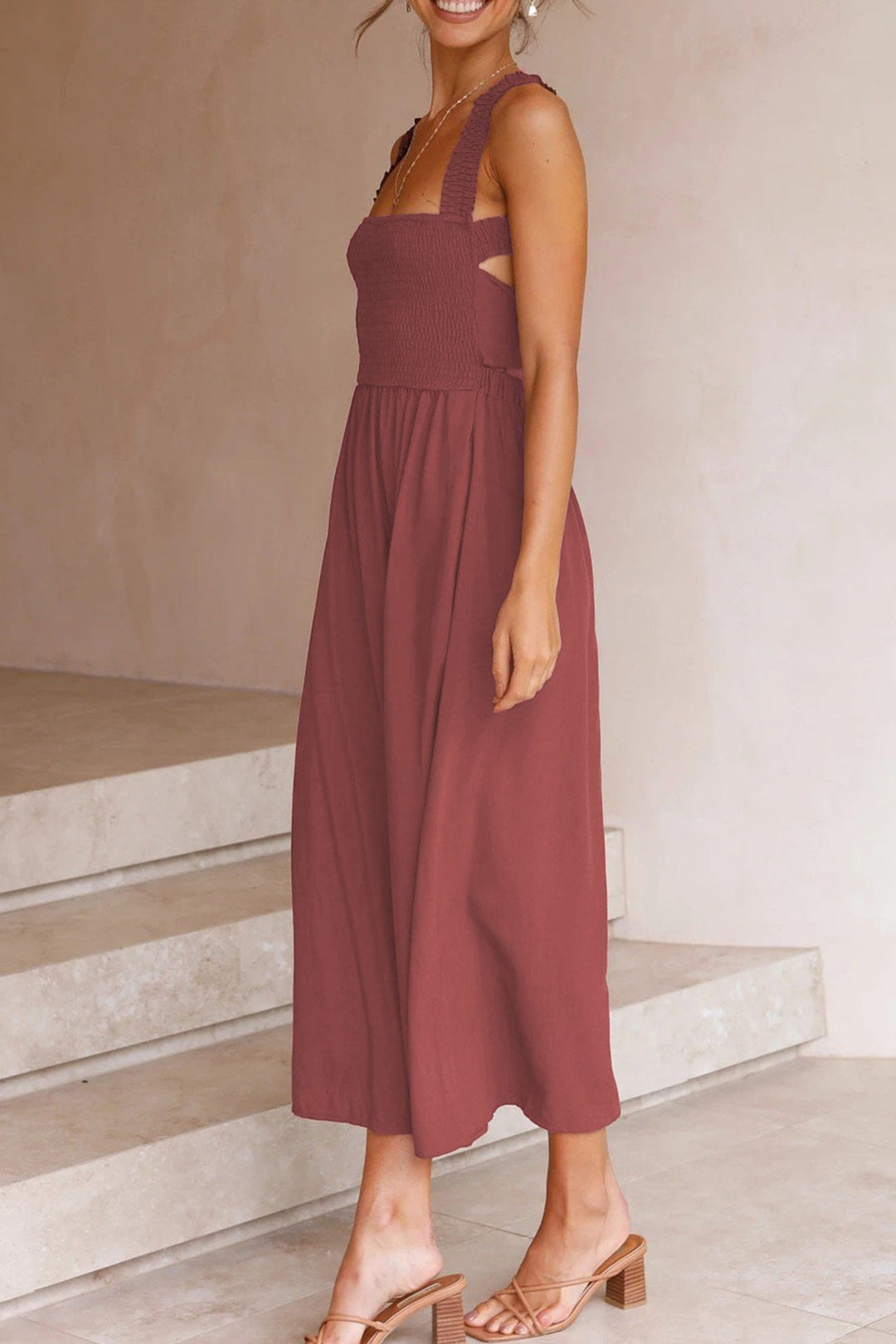 Crisscross Tie-Back Midi Kleid - Vittorelli