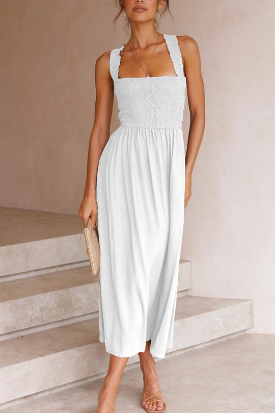 Crisscross Tie-Back Midi Kleid - Vittorelli