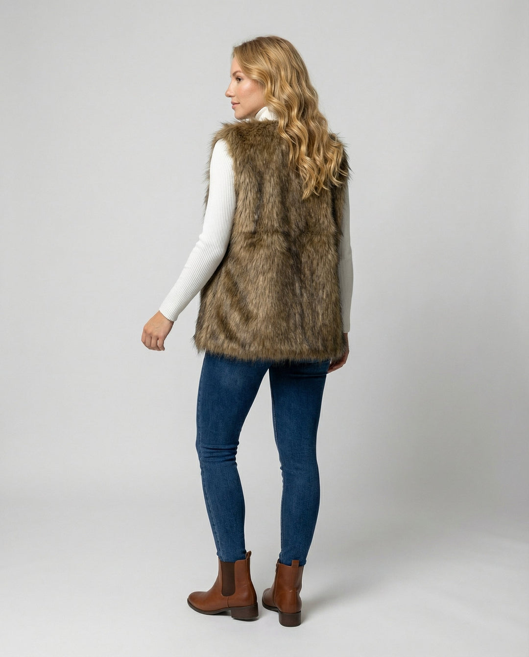Faux Fur Weste Damen