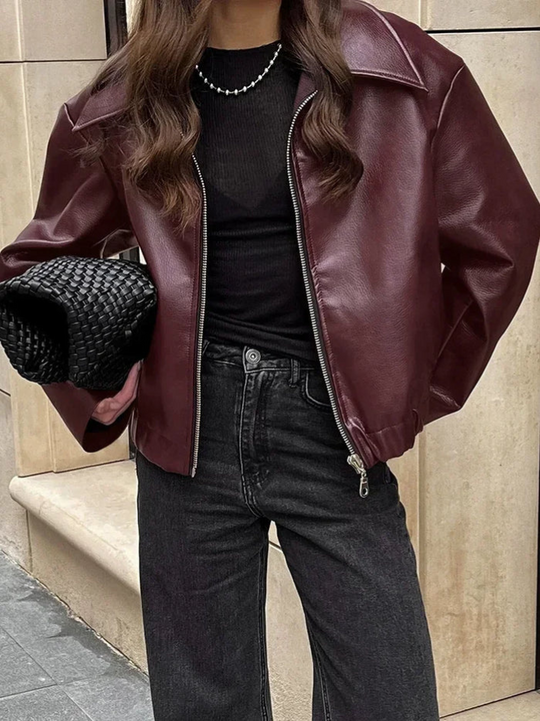 Hochwertige vegane Lederjacke für Frauen Maelle Avellé
