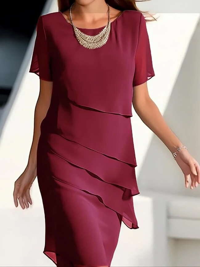 Elegantes Midikleid mit Lagen Shiftkleid Martina