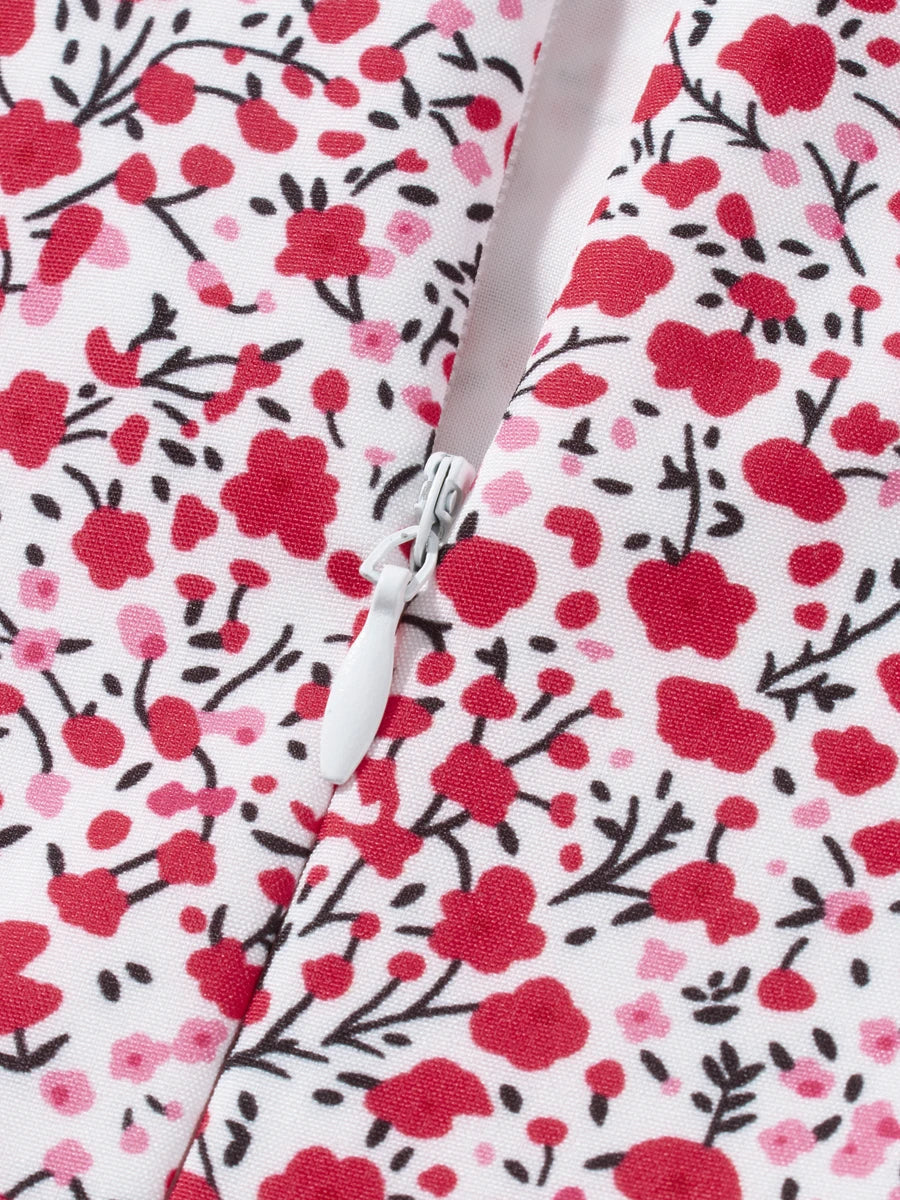 Damen Sommer Rechteck-Ausschnitt Kleid Midi