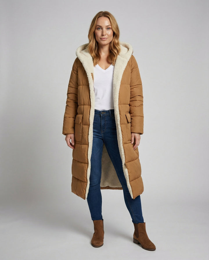 Wendbare Lange Damen Pufferjacke