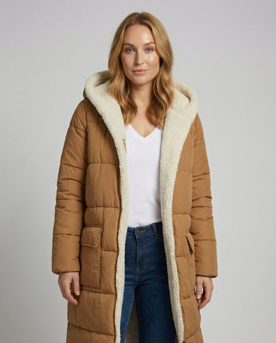 Wendbare Lange Damen Pufferjacke | Heidi-Mode