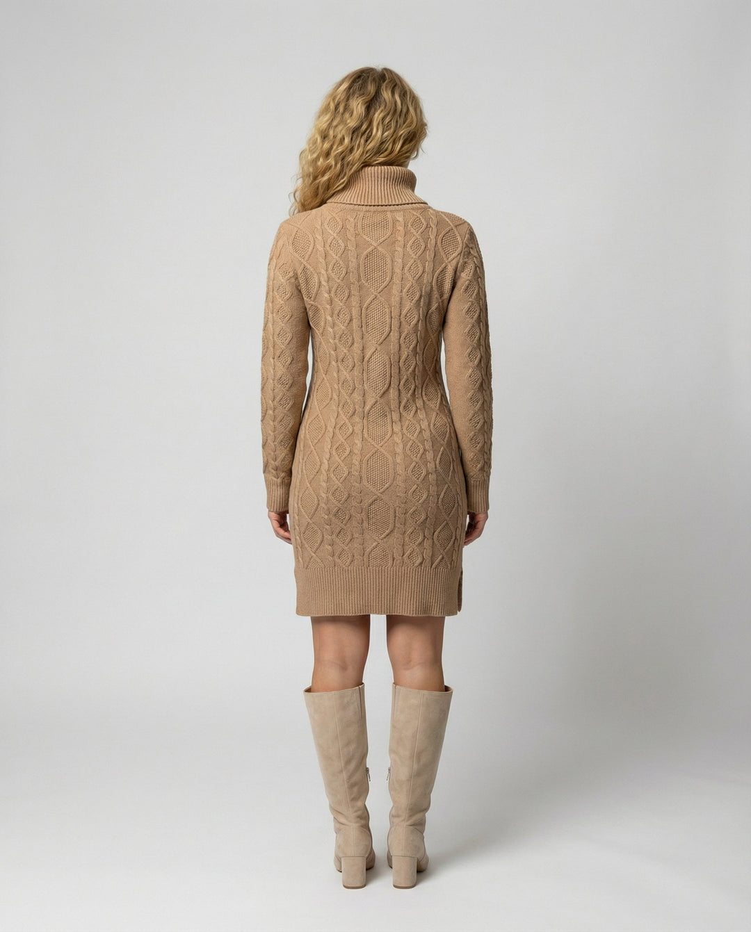 Elegantes Warmes Strickkleid Winter