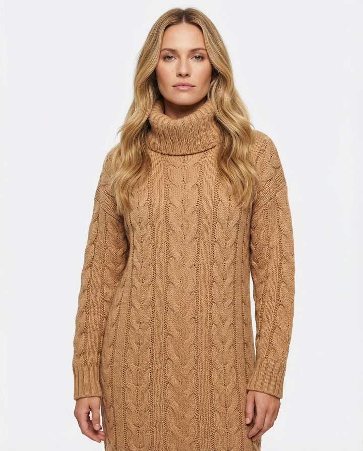 Elegantes Warmes Strickkleid Winter