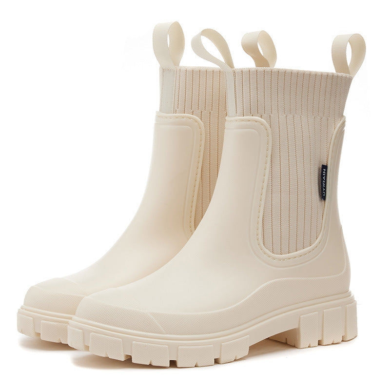 Damen Gummistiefel wasserdicht mit rutschfester Sohle