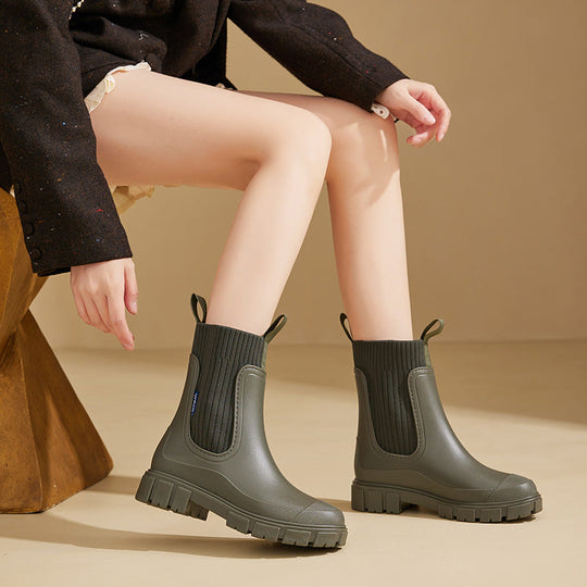 Damen Gummistiefel wasserdicht mit rutschfester Sohle
