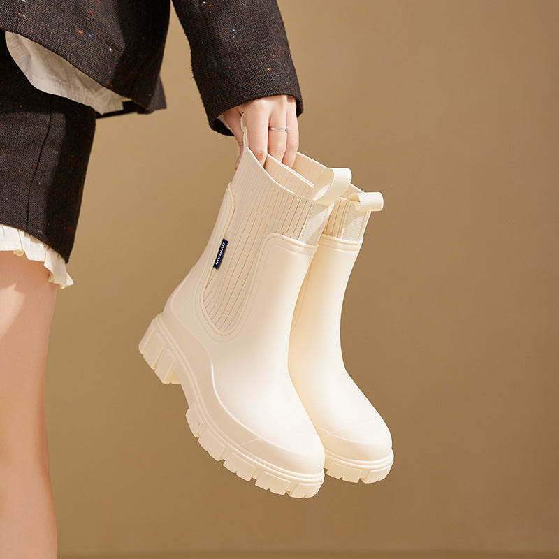 Damen Gummistiefel wasserdicht mit rutschfester Sohle