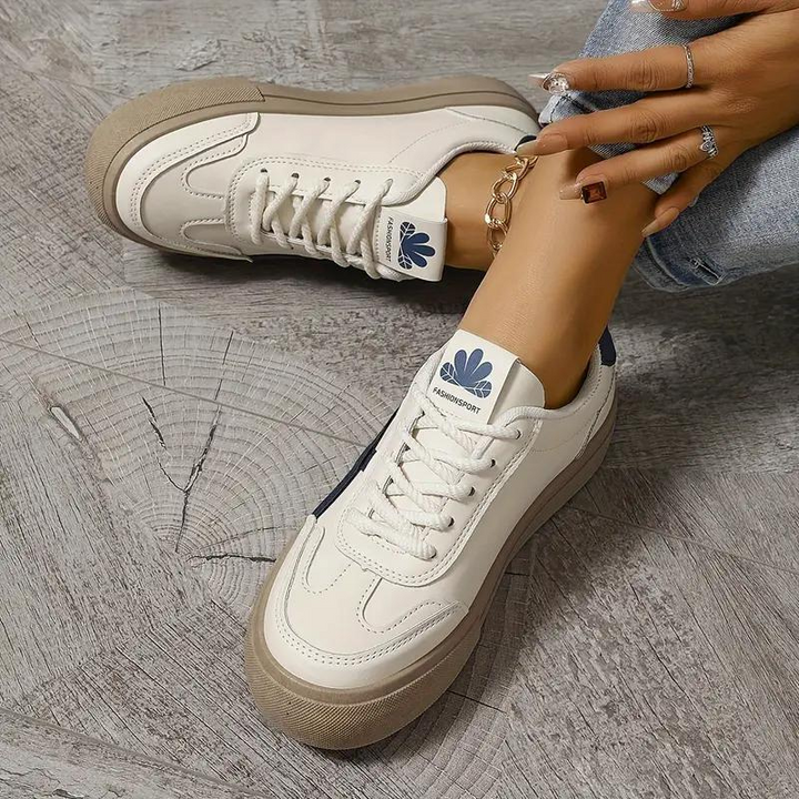 Damen Sneakers, Dicke Sohle, Schnürschuhe, Low Top Sneakers, Skate Schuhe