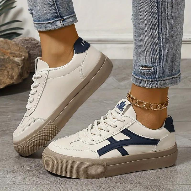 Damen Sneakers, Dicke Sohle, Schnürschuhe, Low Top Sneakers, Skate Schuhe