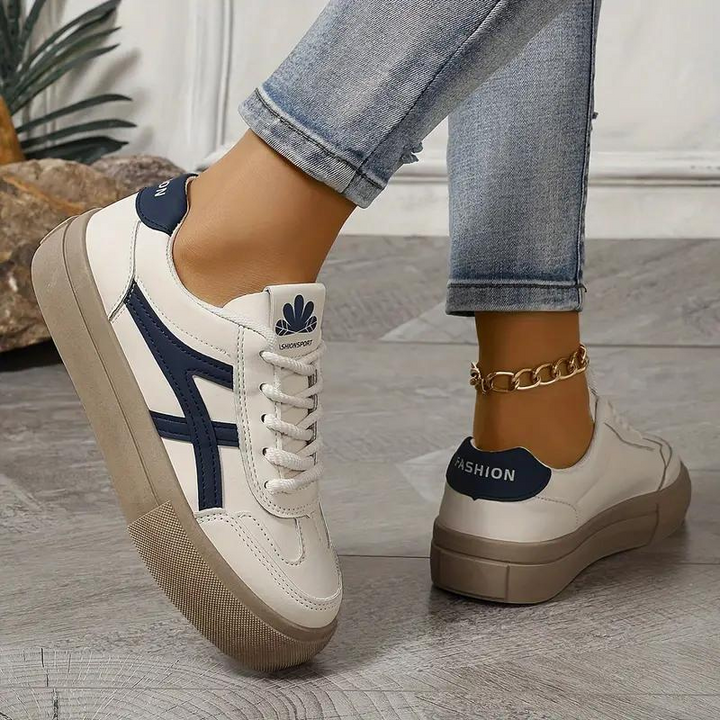 Damen Sneakers, Dicke Sohle, Schnürschuhe, Low Top Sneakers, Skate Schuhe