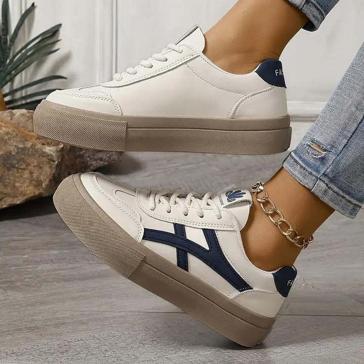 Damen Sneakers, Dicke Sohle, Schnürschuhe, Low Top Sneakers, Skate Schuhe