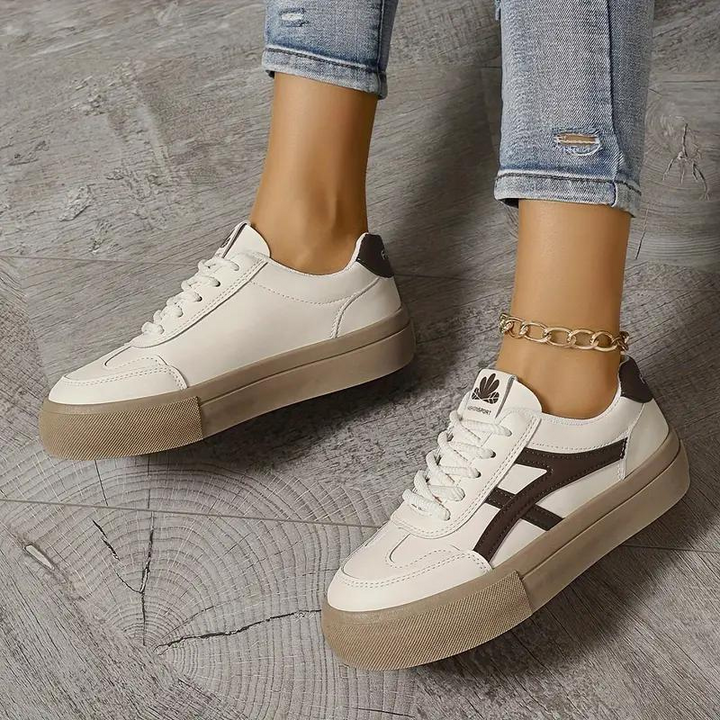 Damen Sneakers, Dicke Sohle, Schnürschuhe, Low Top Sneakers, Skate Schuhe