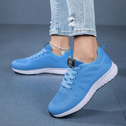 Damen Sneakers - Schnürschuhe - Gehen - Mesh-Sneaker - Damen-Sneaker