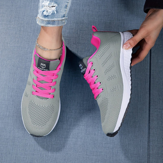 Damen Sneakers - Schnürschuhe - Gehen - Mesh-Sneaker - Damen-Sneaker