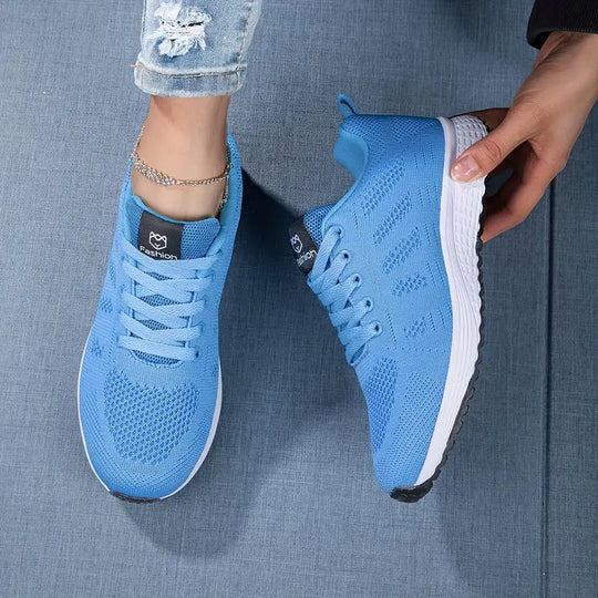 Damen Sneakers - Schnürschuhe - Gehen - Mesh-Sneaker - Damen-Sneaker