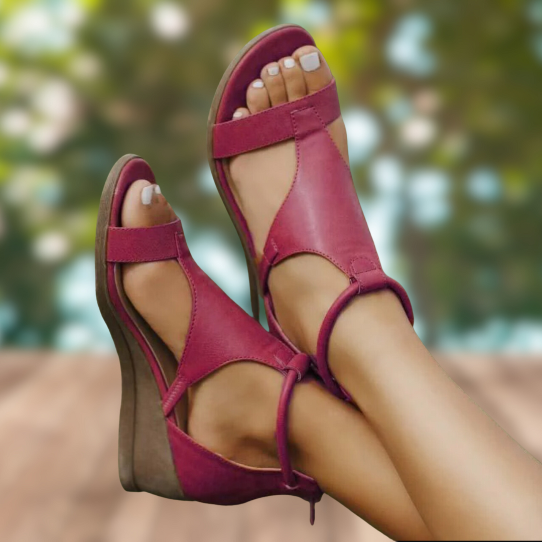 Nord Taschen | Vintage Super Bequeme Orthopädische Sandalen Mit Absatz