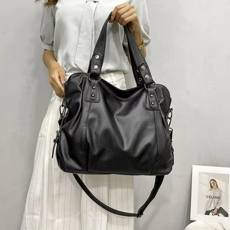 Nord Taschen | Large Soft Black Leather Handbag