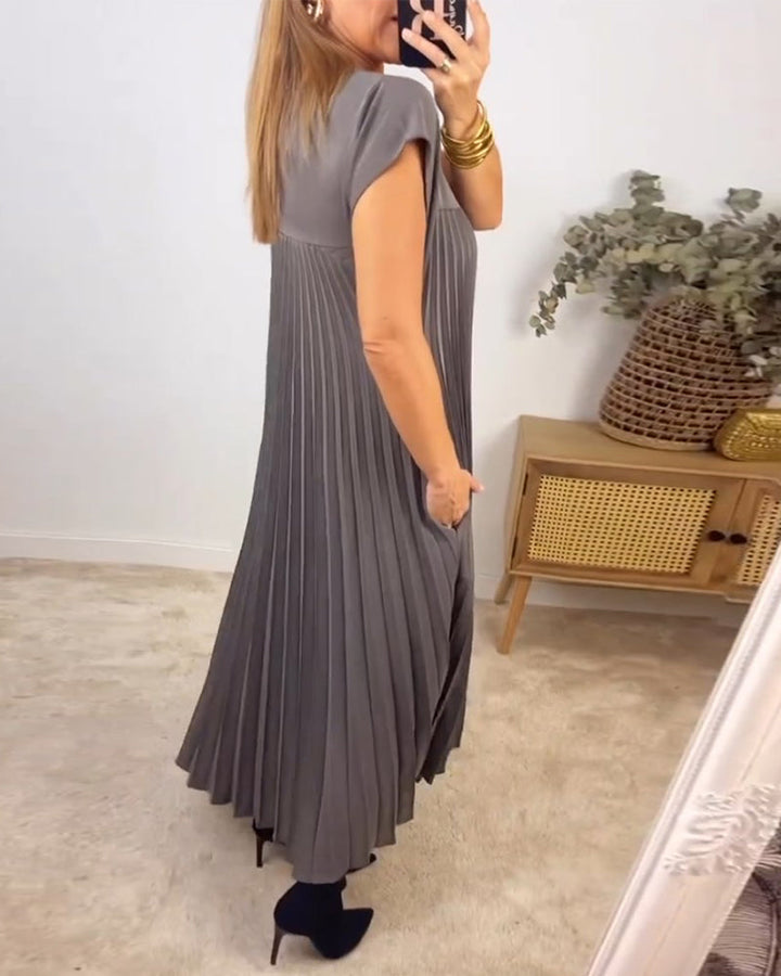 Elegantes Plissee-Kleid Einfarbig Ärmellos