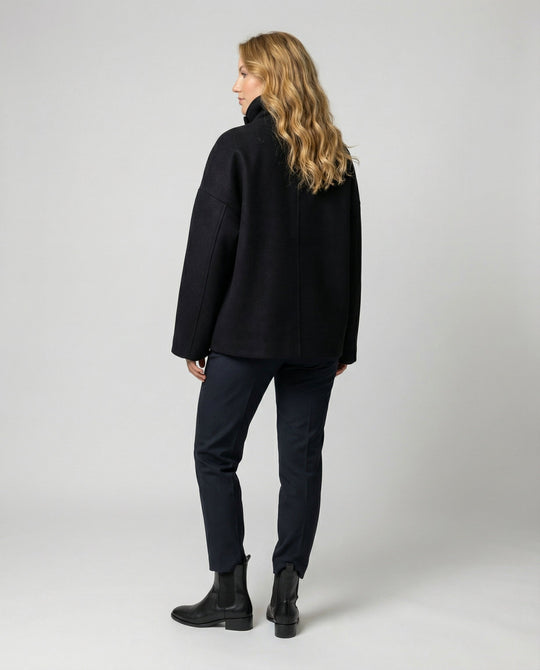 Oversized Wollmantel Damen Stehkragen