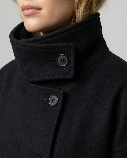 Oversized Wollmantel Damen Stehkragen