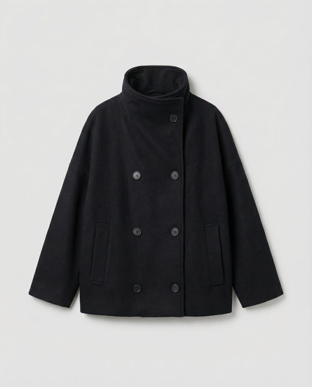 Oversized Wollmantel Damen Stehkragen