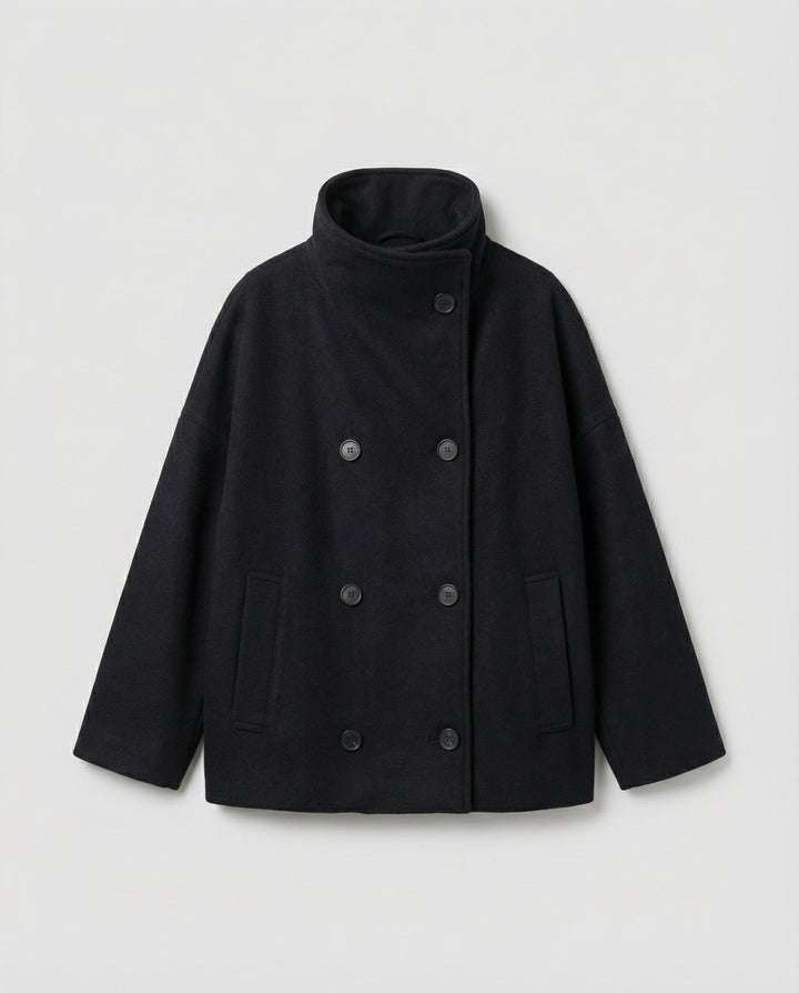 Oversized Wollmantel Damen Stehkragen