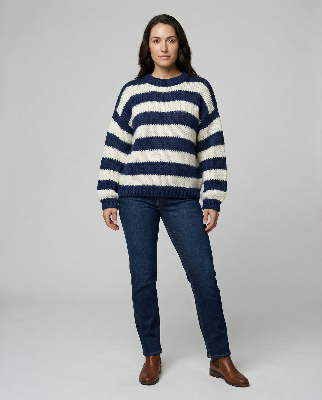 Gestreifter Damen Oversize Pullover