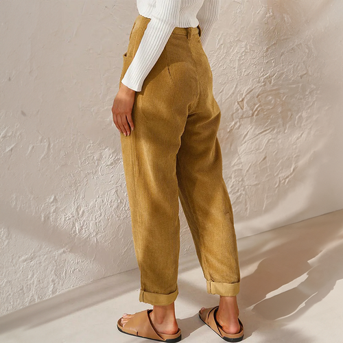 Nord Taschen - Lockere High Wait Cord Hose für Damen